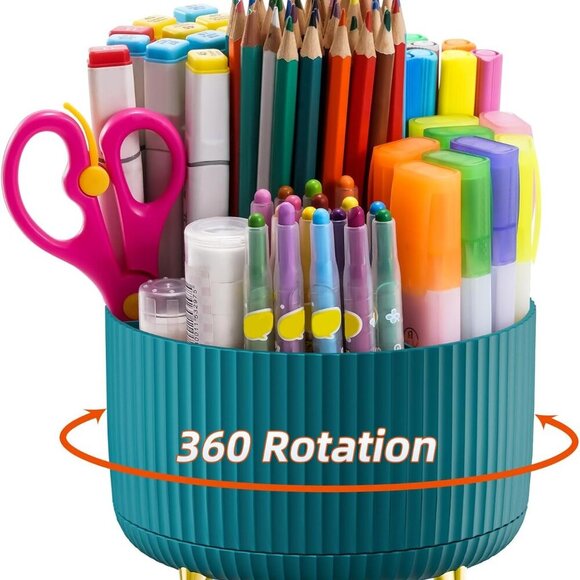 Desk Organizer, 360-Degree Rotating Pen Holder for Desk, Desk Organizers and Acc - Picture 1 of 7